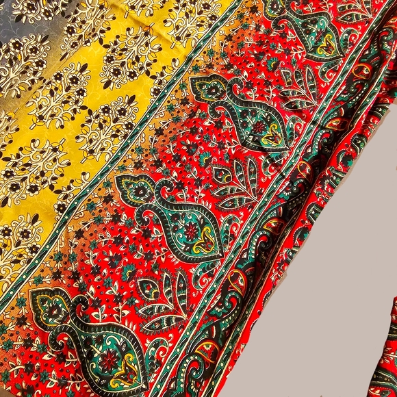 KARMA Hwy Silky Relaxed Palazzo Jumper Ombre Red/Grn NWT OS - Picture 8 of 9